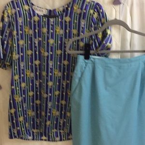 Escada blouse and skirt set size 38